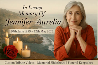 create a funeral slideshow video tribute memorial, wedding