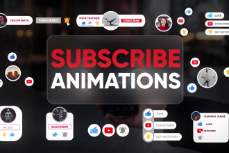 make youtube subscribe, follow reminders animation