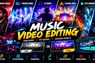 professionally edit music videos, concerts and dj videos