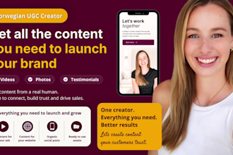 create a scandinavian ugc video ads and branding package