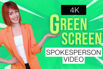 film a british female actor, spokesperson or presenter video on 4k green screen