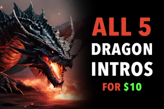 make 5 epic dragon logo intro video animations