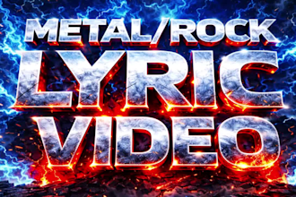 create a professional rock, metal lyric video
