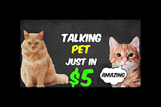 animate your pet  image to talk with in 24 hours
