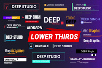 do modern lower thirds, tittle or text animation social pack identity