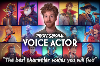 be your male video game character voice actor