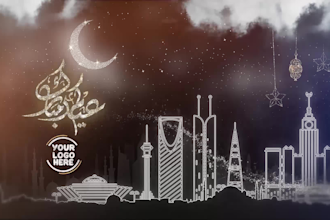 create a luxury ramadan mubarak and eid ul fitr greeting video