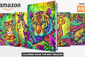 design adult coloring book cover and unique coloring pages for amazon KDP