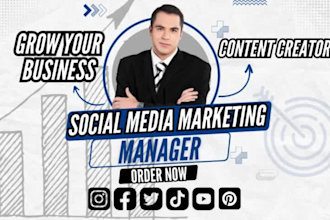 be your social media manager, social media marketing content creator