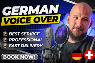 record a male german voice over in a charming voice