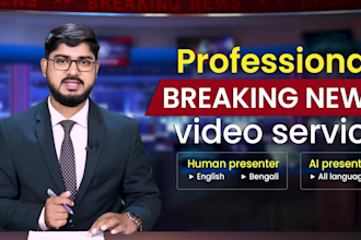 be promotional breaking news video anchor in bengali