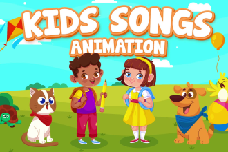 create distinct 2d animation kid song or learning videos