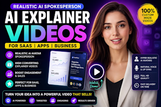 realistic ai spokeperson avatar explainer video for saas app business promo ads