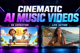 create cinematic ai music video for your song or book promotion