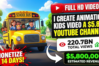 create viral 3d kids animation, kids learning video in cocomelon style