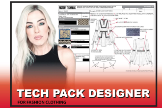 create tech packs and technical flats for fashion clothing