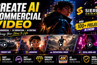 create ai commercial video,ai animation,ai editing as ai video creator