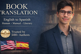 provide a professional and manual english to spanish book translation
