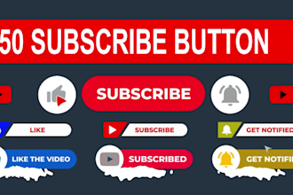 make brilliant youtube subscribe button,like and bell buttons