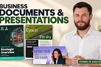 design business documents and presentations as a former vc analyst