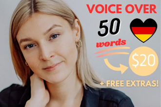 record a female german voice over in high quality