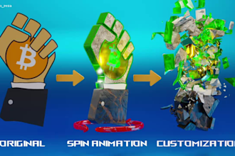 create 3d version of your 2d logo with spin animation