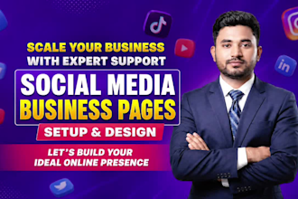 setup social media page and accounts create, facebook business page, x, linkedin