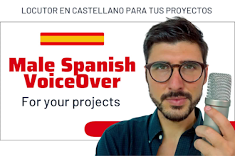record a professional male spanish castilian voice over fast