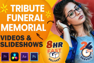 do funeral, memorial, tribute slideshow video within 8 hours