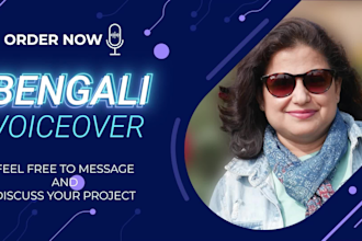 record bengali female voice over for your script