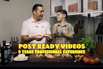 video edit for corporate, educational, teaching, cooking, funny