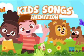 create unique 2d animation for kids song and learning videos
