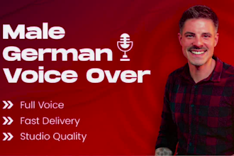 produce a male german voice over in a full voice
