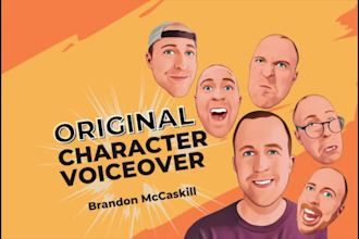 do a funny energetic children animated cartoon character english male voice