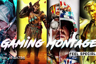 edit gaming videos montage, twitch stream intros gameplay highlights