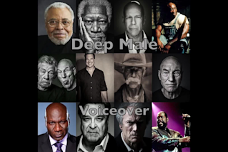 record a deep strong male voiceover