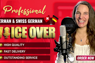 record a femal voice over in a deep, warm voice in my studio