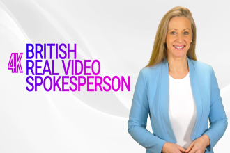 be your british female spokesperson video  presenter, 4k
