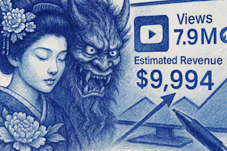 make unique blue pen art videos for faceless youtube channels