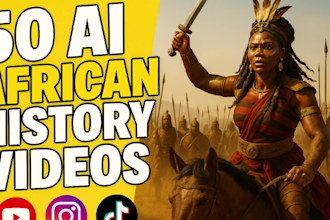 create 50 viral ai african history and folktales videos for youtube short