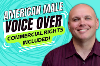record a conversational american male voice over in english