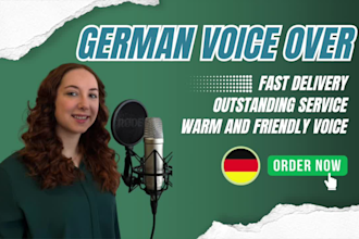 record a female german voice over in a warm voice