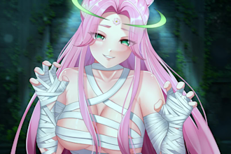 draw your oc pfp vtuber oc fanart in anime art illustration for you