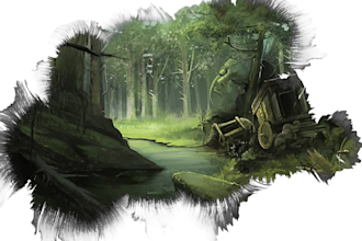 create background illustration and digital art for you