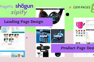 design responsive ecommerce website with shopify,pagefly,shogun,gempages