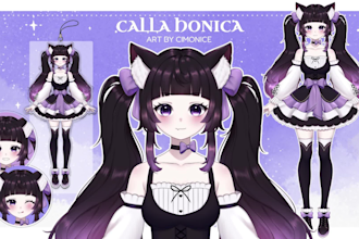 design and rig high quality custom vtuber live2d model in anime style