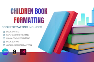 children book formatting, kdp paperback formatting, edit kid book formatting