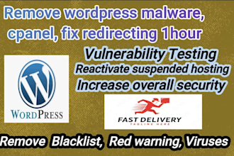 do wordpress malware removal, cpanel, wordpress security 1hour