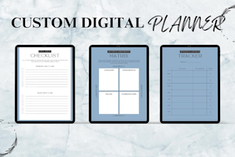 design high quality journals, planners and trackers for etsy