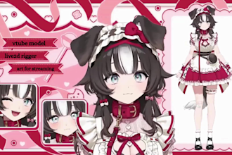 do live2d model,vtuber rigging 2d vtuber anime live2d character for vtube studio